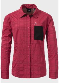 Sch&ouml;ffel Outdoorbluse SCH&Ouml;FFEL "Bike Blouse Style Jalpuh WMS", Damen, Gr. 38, rot (3750, rot), Oberstoff: 81% Polyester 14% Nylon 5% Elasthan, bequem, V-Ausschnitt, Blusen Outdoorbluse