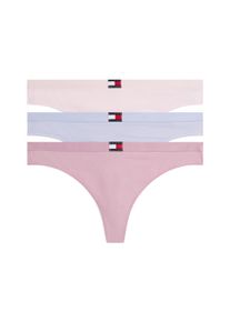 String "3 PACK THONG (EXT.SIZES)", Damen, Gr. L (40), 3 Stk., lila, mystic orc, light pink, Jersey, Obermaterial: 95% Baumwolle, 5% Elasthan, Tommy Hilfiger Underwear, k&ouml;rpernah, Unterhosen String, basic, elastischer Bund, unifarben