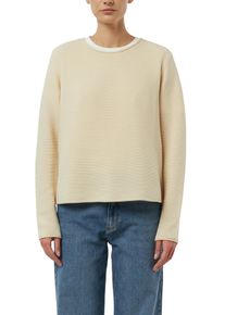 Strickpullover comma, Damen, Gr. 42, vanilla, Strick, Obermaterial: 60% Baumwolle, 40% Polyester, unifarben, normal h&uuml;ftbedeckend, Rundhals, Rollkante, Pullover Strickpullover, mit Rollkanten