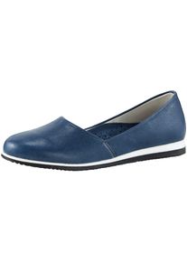 Slipper Heine, Damen, Gr. 38, blau (jeansblau), Leder, Schuhe Slipper