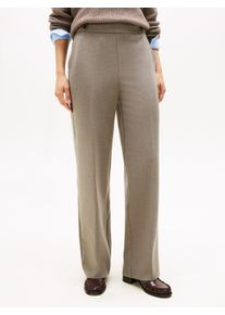 Anzughose Tommy Hilfiger "PUNTO GB STRAIGHT PANT", Damen, Gr. 46, N-Gr, heather taupe, Web, Obermaterial: 68% Polyester, 28% Viskose, 4% Elasthan, meliert, straight fit kn&ouml;chellang, Hosen Anzughose