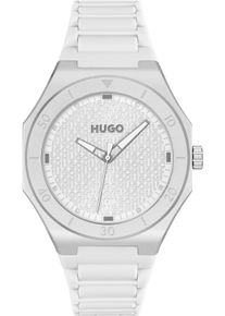Quarzuhr Hugo "GRAIL LIGHT", wei&szlig;, Armbanduhren, Damen, Quarzuhr, Armbanduhr, Herrenuhr, Silikonarmband, analog