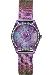 Quarzuhr Guess "BOA", bunt, Armbanduhren, Damen, Quarzuhr, Armbanduhr, Damenuhr, Kristallsteine, Mineralglas, Edelstahlarmband