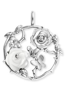 Kettenanh&auml;nger Engelsrufer "Rose Garden", wei&szlig; (silberfarben, kristallwei&szlig;, perlmuttfarben, kristallwei&szlig;), Schmuckanh&auml;nger, Damen, Silber 925 (Sterlingsilber), 5,05 g, Kettenanh&auml;nger, mit Zirkonia (synth.) - mit Perlmutt (synth.)