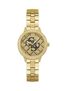 Quarzuhr Guess "G LACE", gold (goldfarben), Armbanduhren, Damen, Quarzuhr, Armbanduhr, Damenuhr, Edelstahlarmband, Kristallsteine