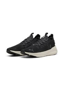 Laufschuh Puma "SOFTRIDE SYMMETRY FUZION LS", Damen, Gr. 44,5, schwarz (Puma schwarz, dusky gray, vapor gray), Textil, Schuhe Laufschuh