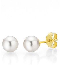 Paar Ohrstecker Firetti "Schmuck Geschenk Gold 375 Ohrschmuck Perle verschiedene Gr&ouml;&szlig;en" Gr. 7, gold (gelbgoldfarben, wei&szlig;), Ohrringe, Damen, 7, Gelbgold 375 Perlen, Gelbgold 375, Perlen, Paar Ohrstecker, Made in Germany - mit S&uuml;&szlig;wasserzuchtperle