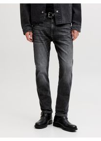 Jack & Jones Regular-fit-Jeans JACK & JONES "JJICLARK JJVINTAGE NOOS", Herren, Gr. 36, L&auml;nge 32, schwarz denim, Denim/Jeans, Obermaterial: 98% Baumwolle, 2% Elasthan, Abriebeffekte, regular fit kn&ouml;chellang, Jeans Regular-fit-Jeans