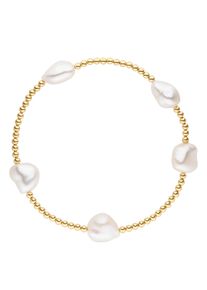 Armband Firetti "Schmuck Geschenk Armschmuck Armkette Perlenarmband", gold (gelbgoldfarben, wei&szlig;), Armb&auml;nder, Damen, 18cm, Perlen Silber 925 (Sterlingsilber), Perlen, Silber 925 (Sterlingsilber), Armband, Made in Germany - mit S&uuml;&szlig;wasserzuchtperle