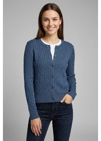 V&eacute;ro Moda Strickjacke VERO MODA "VMFANTASTIC LS O-NECK CABLE CARDIGAN", Herren, Gr. XS, schwarz denim, Strick, Obermaterial: 84% Polyester, 16% Viskose, unifarben, regular fit normal, Rundhals, Strickjacken Strickjacke