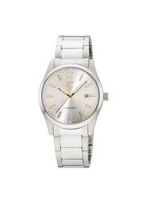 Automatikuhr ETT "Motion Drive", silberfarben, gelbgoldfarben, Armbanduhren, Herren, Automatikuhr, Armbanduhr, Herrenuhr, Mechanische Uhr, Edelstahlarmband, analog, Tag