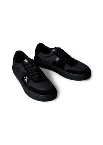 Sneaker Calvin Klein Jeans "CLASSIC CUPS LACE MIX EMB TONGUE", Herren, Gr. 45, schwarz, Leder, Lederimitat, unifarben, Schuhe Sneaker, Schn&uuml;rschuh, Basket-Sneaker, Freizeitschuh in sportiver Optik