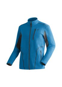 Fleecejacke Maier Sports "Tesila M", Herren, Gr. 56, blau, 69% Polyester, 24% Viskose, 7% Elasthan, hoch geschlossener Ausschnitt, Jacken Fleecejacke, Herren Midlayer, atmungsaktiv und schnelltrocknend, 3 RV-Taschen