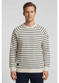 Sweater Camel Active, Herren, Gr. XXL, sanftes wei&szlig;, Sweatware, Obermaterial: 100% Baumwolle, gestreift, normal h&uuml;ftbedeckend, Rundhals, B&uuml;ndchen, Sweatshirts Sweater, im Streifen-Design