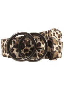 Lederg&uuml;rtel RETTUNGSRING G&Uuml;RTEL, Damen, Gr. 110, wei&szlig;, Leder, G&uuml;rtel Lederg&uuml;rtel, mit austauschbarer Schlie&szlig;e &raquo;2 Kreise Schwarz&laquo;, 4cm