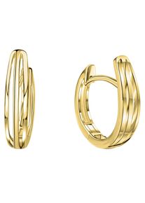Paar Creolen Firetti "Schmuck Geschenk Gold 333 geschwungen", gold (gelbgoldfarben), Ohrringe, Damen, 12mm, Gelbgold 333, Paar Creolen