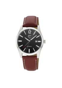 Automatikuhr ETT "Motion Drive", braun, schwarz, Armbanduhren, Herren, Automatikuhr, Armbanduhr, Herrenuhr, Mechanische Uhr, Lederarmband, analog, Tag