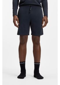 Sweatshorts BOSS "Mix&Match Short CW", Herren, Gr. XXL (56), N-Gr, blau (dunkelblau 403), Sweatware, Obermaterial: 95% Baumwolle, 5% Elasthan, unifarben, Basic ca. Mitte Oberschenkel, Hosen Sweatshorts, mit BOSS Logo