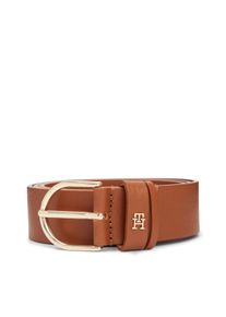 Lederg&uuml;rtel Tommy Hilfiger "ESSENTIAL EFFORTLESS 3,5 cm breit", Damen, Gr. 80, cognac, Rindsleder, G&uuml;rtel Lederg&uuml;rtel, Dameng&uuml;rtel, 3,5 cm breit, casual und Jeans, ovale Einfachdornschlie&szlig;e