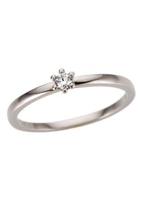 Goldring Firetti "Schmuck Geschenk Gold 333 Damenring Verlobungsring Goldring Solit&auml;r" Gr. 18, wei&szlig; (wei&szlig;goldfarben, wei&szlig;), Fingerringe, Damen, 18, 0,09 P2 = erkennbare Einschl&uuml;sse, Diamanten Wei&szlig;gold 333, Diamanten, Wei&szlig;gold 333, Goldring, mit Brillant