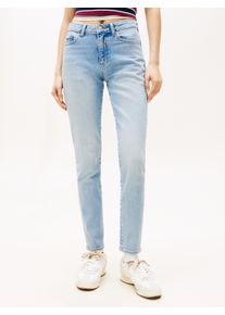 Slim-fit-Jeans Tommy Jeans "TJLUCY MR SLIM", Damen, Gr. 29, L&auml;nge 30, denim light, Denim/Jeans, Obermaterial: 81% Baumwolle, 18% Lyocell, 1% Elasthan, unifarben, slim fit kn&ouml;chellang, Jeans Slim-fit-Jeans