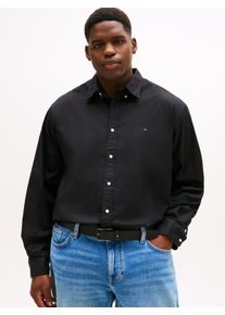 Tommy Hilfiger Big & Tall Langarmhemd "BT-FLEX POPLIN SOLID", Herren, Gr. 5XL, N-Gr, schwarz, Web, Obermaterial: 100% Baumwolle, TOMMY HILFIGER BIG & TALL, klassisch normal, Rundhals, eingesetzt,&Auml;rmel mit &Auml;rmelschlitz Manschette mit Kn&ouml;pfen, Hemden Langarmhemd, Gro&szlig;e Gr&ouml;&szlig;en, regular fit