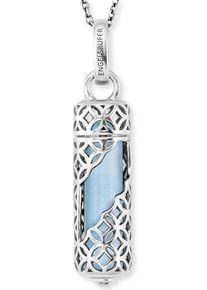 Kette mit Anh&auml;nger Engelsrufer "POWERFUL STONE BLAUER ACHAT" Gr. M, bunt (silberfarben, blau), Halsketten, Damen, M, Silber 925 (Sterlingsilber), L: 60, Kette mit Anh&auml;nger, mit Achat