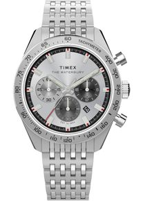 Chronograph Timex "WATERBURY TRADITIONAL", silber (silberfarben), Armbanduhren, Herren, Chronograph, Quarzuhr, Armbanduhr, Herrenuhr,Edelstahlarmband,Stoppfunktion,Tag