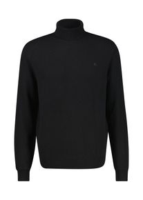 Rollkragenpullover Lerros, Herren, Gr. XL, schwarz, Strick, Obermaterial: 88% Schurwolle, 12% Kaschmir, meliert, regular fit normal, ohne Ausschnitt, Rippb&uuml;ndchen, Pullover Rollkragenpullover, mit Logo-Stickerei und aus Schurwolle mit Kaschmir