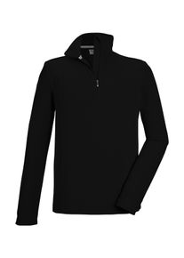Fleeceshirt Killtec "KSW 63 MN FLC SHRT", Herren, Gr. L, schwarz, Obermaterial: 100% Polyester, Shirts Fleeceshirt, Fleeceshirt mit Stehkragen, Rei&szlig;verschluss und Kinnschutz
