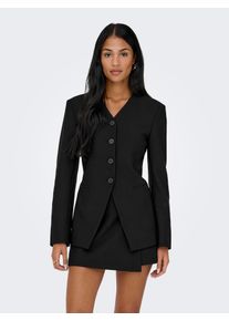 Jerseyblazer Only "ONLLAMINA LIFE L/S FIT BLAZER TLR", Damen, Gr. 34, schwarz, Obermaterial: 97% Polyester, 3% Elasthan, unifarben, regular fit normal, Blazer Jerseyblazer