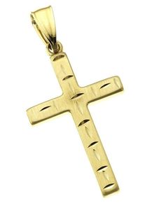 Kreuzanh&auml;nger Firetti "Schmuck Geschenk Gold 333 Halsschmuck Anh&auml;nger f&uuml;r Halskette Kreuz", gold (gelbgoldfarben), Schmuckanh&auml;nger, Damen, Gelbgold 333, 0,85 g, Kreuzanh&auml;nger