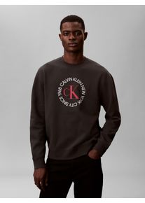 Sweatshirt Calvin Klein Jeans, Herren, Gr. S, pirate schwarz, Sweatware, Obermaterial: 92% Baumwolle, 8% Polyester, unifarben, regular fit normal, Rundhals, eingesetzt B&uuml;ndchen, Sweatshirts Sweatshirt, Regular fit mit Rundhalsausschnitt