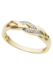 Diamantring Firetti "Schmuck Geschenk Gold 333 Damenring Goldring Diamant" Gr. 16, gold (gelbgoldfarben, wei&szlig;goldfarben), Fingerringe, Damen, 16, 0,05 P2 = erkennbare Einschl&uuml;sse, Diamanten Gelbgold 333, 2mm, Diamanten, Gelbgold 333, Diamantring, mit Brillanten