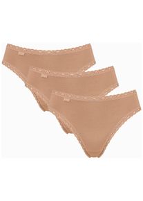 Taillenslip Sloggi "24/7 Cotton Lace", Damen, Gr. 46, beige, Jersey, Obermaterial: 96% Baumwolle, 4% Elasthan (LYCRA), gemustert, unifarben, k&ouml;rpernah, Unterhosen Taillenslip, mit edler Spitze und flachen N&auml;hten, Topseller