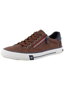Sneaker Tom Tailor, Herren, Gr. 40, braun, Lederimitat, Schuhe Sneaker, Freizeitschuh, Halbschuh, Schn&uuml;rschuh mit Au&szlig;en-Rei&szlig;verschluss