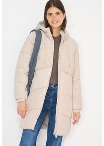 Steppmantel Cecil, Damen, Gr. S (38), teddy vanillewei&szlig;, Steppware, Obermaterial: 100% Polyester. Futter: 100% Polyester, Strukturmuster, unifarben, regular fit ca. Mitte Oberschenkel, ohne Ausschnitt, Rippb&uuml;ndchen, M&auml;ntel Steppmantel, mit Kapuze