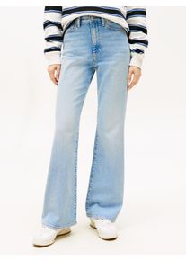 Bootcut-Jeans Tommy Jeans "BELLA HGH FLR", Damen, Gr. 30, L&auml;nge 32, denim light, Denim/Jeans, Obermaterial: 81% Baumwolle, 18% Lyocell, 1% Elasthan, unifarben, bootcut fit kn&ouml;chellang, Jeans Bootcut-Jeans, in ausgestellter Form