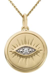 Kettenanh&auml;nger Firetti "Schmuck Geschenk Gold 333 Halsschmuck Anh&auml;nger Nazar magisches Auge", gold (gelbgoldfarben, wei&szlig;goldfarben, wwei&szlig;), Schmuckanh&auml;nger, Damen, 0,02, Diamanten Gelbgold 333, 1,7 g, Diamanten, Gelbgold 333, Kettenanh&auml;nger, mit Diamant