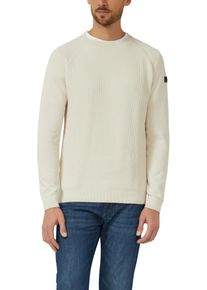 Strickpullover s.Oliver, Herren, Gr. 3XL, ecru, Strick, Obermaterial: 100% Baumwolle, unifarben, normal h&uuml;ftbedeckend, Rundhals, Flachstrickb&uuml;ndchen, Pullover Strickpullover, in Strick-Optik
