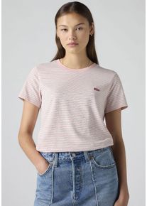 Levi's T-Shirt LEVI'S "PERFECT TEE", Damen, Gr. XS (34), lse_peach skin stripe peachskin, Single Jersey, Obermaterial: 100% Baumwolle, gestreift, figurbetont normal, Rundhals, Shirts T-Shirt, mit kleiner Logo-Stickerei