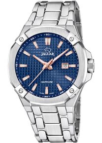 Quarzuhr Jaguar "Executive", silber (silberfarben, blau), Armbanduhren, Herren, Quarzuhr, Armbanduhr, Herrenuhr, Saphirglas, Swiss Made, bis 10 bar wasserdicht