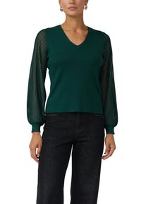 Strickpullover s.Oliver BLACK LABEL, Damen, Gr. 44, gr&uuml;n, Strick, Obermaterial: 71% Viskose, 29% Polyester, unifarben, k&ouml;rpernah h&uuml;ftbedeckend, V-Ausschnitt, B&uuml;ndchen, Pullover Strickpullover, mit V-Ausschnitt