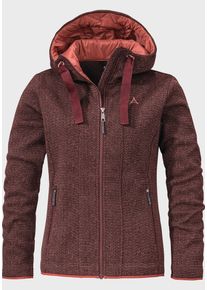 Sch&ouml;ffel Fleecejacke SCH&Ouml;FFEL "Fleece Hoody Aurora L", Damen, Gr. 44, rot (2635, rot), Oberstoff Rumpf: 100% Polyester Futter Kapuze: 100% Polyester, regular fit, hoch geschlossener Ausschnitt, Jacken Fleecejacke