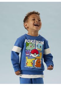 Sweatshirt name it "NMMJUSSY POKEMON NREG SWEAT BRU NOOS SKY", Jungen, Gr. 92, delft, angeraute Sweatware, Obermaterial: 95% Baumwolle, 5% Elasthan, bedruckt, Basic h&uuml;ftbedeckend, Rundhals, Rippb&uuml;ndchen, Sweatshirts Sweatshirt
