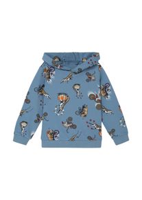 Sweatshirt s.Oliver JUNIOR, Jungen, Gr. 128/134, blau (blau animal), Sweatware, Obermaterial: 90% Baumwolle, 10% Polyester, bedruckt, normal h&uuml;ftbedeckend, Rundhals, Flachstrickb&uuml;ndchen, Sweatshirts Sweatshirt, mit Allover-Animal-Druck