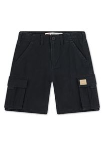 Cargoshorts LEVI'S KIDS "LVB TRADITIONAL CARGO SHORTS", Jungen, Gr. 6 (116), N-Gr, schwarz (jet schwarz), Web, Obermaterial: 98% Baumwolle, 2% Elasthan, unifarben, normal, Hosen Cargoshorts, mit Logo-Patch