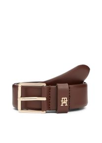 Lederg&uuml;rtel Tommy Hilfiger "TH SQUARE 3 cm breit", Damen, Gr. 70, rich walnut, Rindsleder, G&uuml;rtel Lederg&uuml;rtel, mit quadratischer Schnalle, Breite: 3cm