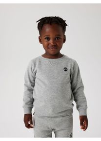 Sweatshirt name it "NMMVIMO LS SWEAT BRU NOOS", Jungen, Gr. 104, grau (grau melange), angeraute Sweatware, Obermaterial: 60% Baumwolle, 40% Polyester, meliert, unifarben, regular fit h&uuml;ftlang, Rundhals, Rippb&uuml;ndchen, Sweatshirts Sweatshirt