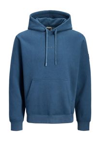 Jack & Jones Kapuzensweatshirt JACK & JONES "JCOPOINT SWEAT BADGE HOOD BF", Herren, Gr. M, titan, angeraute Sweatware, Obermaterial: 72% Baumwolle, 28% Polyester, unifarben, relaxed fit, Rippb&uuml;ndchen, Sweatshirts Kapuzensweatshirt